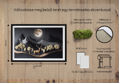 Fali moha kép Szarvas a telihold alatt