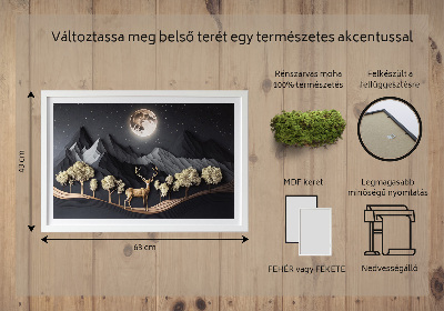 Fali moha kép Szarvas a telihold alatt