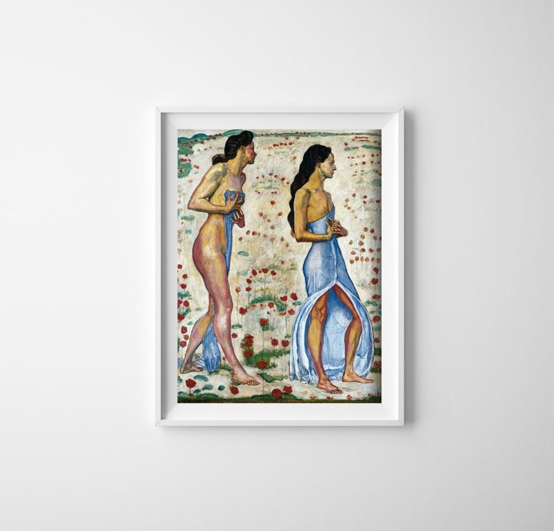 Plakát poszter Két nő Ferdinand Hodler virágokban