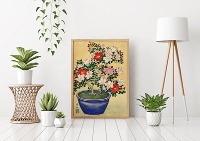 Retro plakát Blossoming Azalea Oniare Kowon