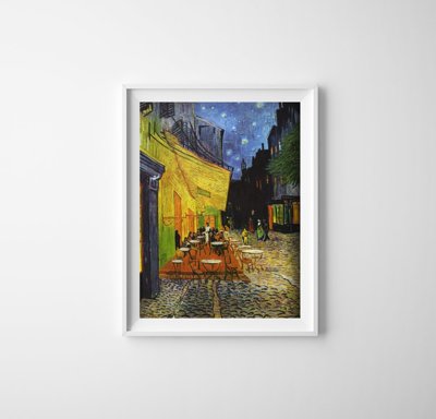 Retro plakát Terasz egy kávézó éjjel Vincent van Gogh