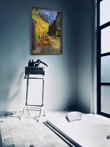 Retro plakát Terasz egy kávézó éjjel Vincent van Gogh