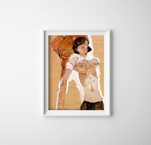 Fali poszter Egon Schiele Semi Nude Fekvő