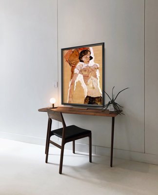 Fali poszter Egon Schiele Semi Nude Fekvő