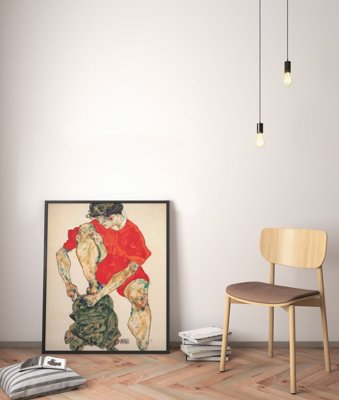Poszter Modell egy piros ruhában Egon Schiele