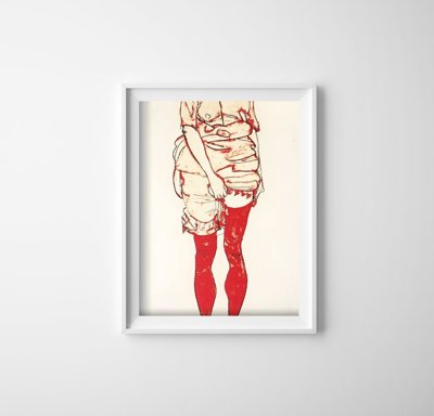 Retro poszterek Egon schiele nő piros