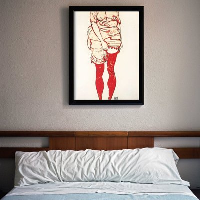 Retro poszterek Egon schiele nő piros