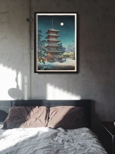 Fali poszter Asakusa Kinryusan a Tsuchiya Koitsu által