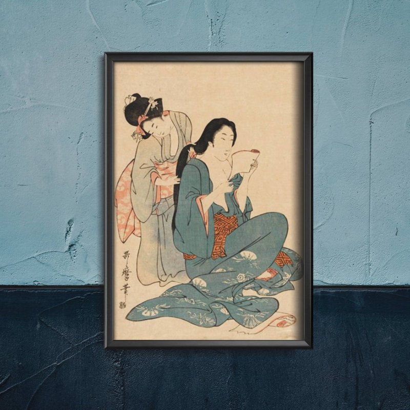Fali poszter Nők, habverő haj ukiyo-e