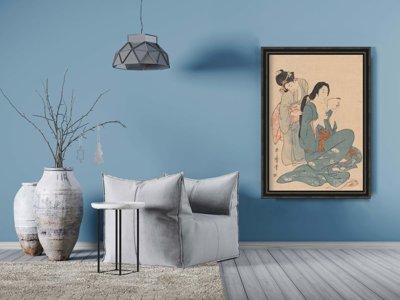 Fali poszter Nők, habverő haj ukiyo-e