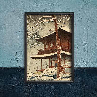 Retro plakát Hó a ginkakuji kawase templomában