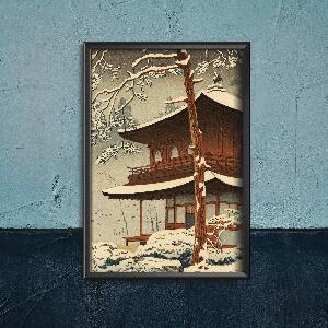 Retro plakát Hó a ginkakuji kawase templomában