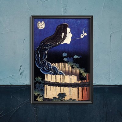 Retro plakát Absztrakció a Hokusai Ukiyo-e lemezekkel