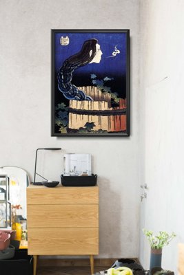 Retro plakát Absztrakció a Hokusai Ukiyo-e lemezekkel