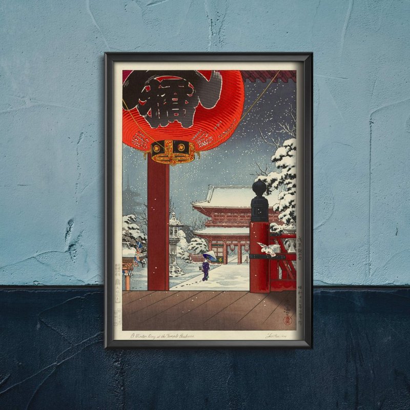 Plakát poszter Téli nap az Asakus templomában