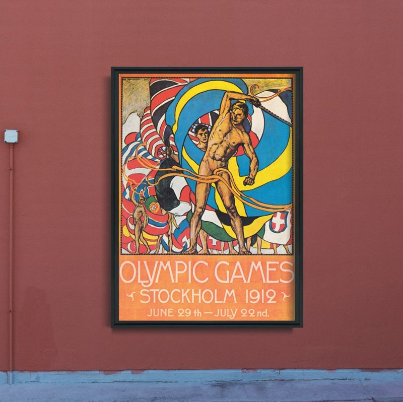Fali poszter Olimpiai Játékok Stockholmban