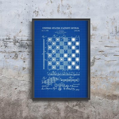 Retro plakát Ellenőrző és sakktábla Truskoski Patenet