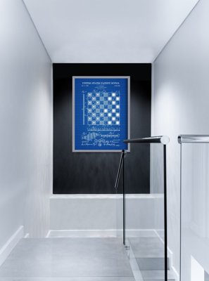 Retro plakát Ellenőrző és sakktábla Truskoski Patenet