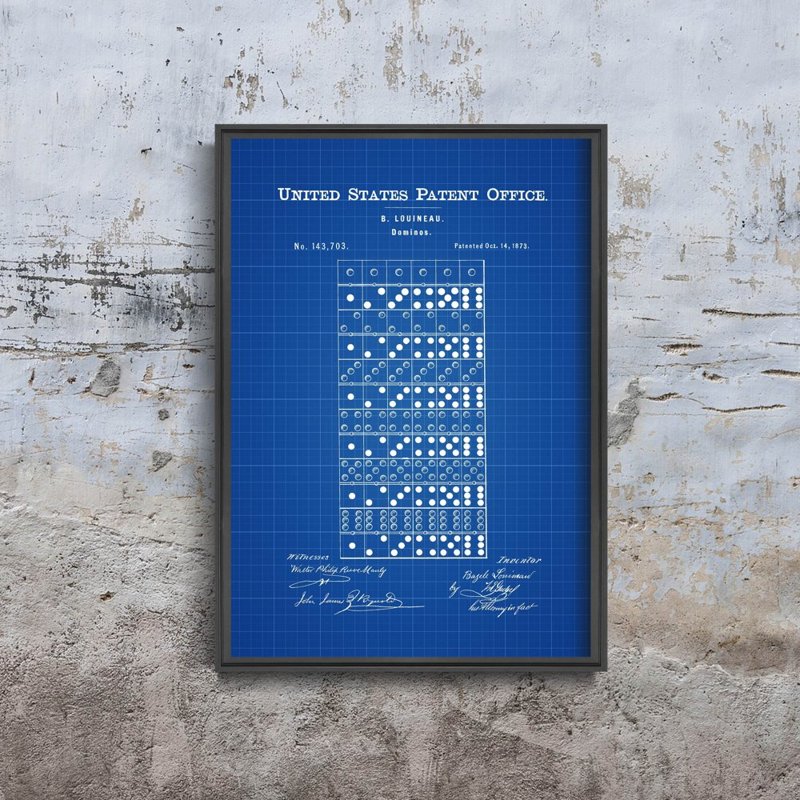 Retro plakát Domino Louineau Szabadalmi USA