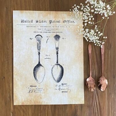 Retro plakát Osiris Flatware Spoon Szabadalmi USA