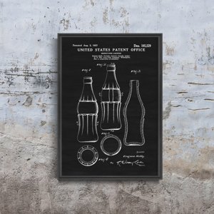 Retro plakát Coca-Cola Patent USA Bottle Design