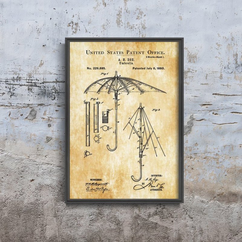 Retro plakát Parasol Ege szabadalmi USA