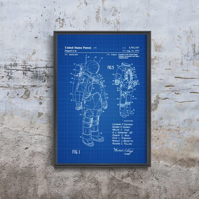 Poszter Apollo Space Suit Patent Astronaut