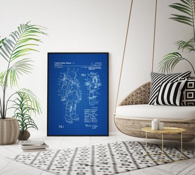 Poszter Apollo Space Suit Patent Astronaut
