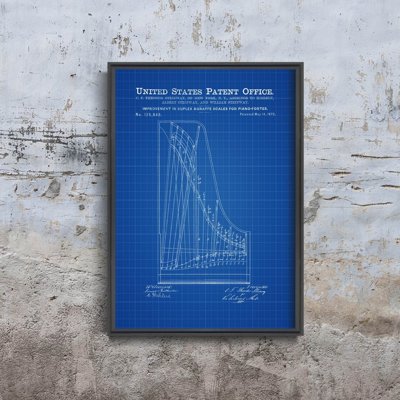 Retro poszterek Steinway zongora szabadalom