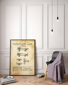 Retro poszterek A sík függőleges kezdetének és leszállásának szabadalma