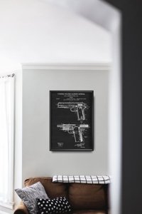 Retro poszterek Colt lőfegyver Browning Patent USA