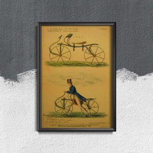 Plakát poszter Retro kerékpár nyomtatás Velocipede Johnson