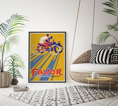 Retro plakát Kedvező ciklusok Motos de Grande Luxe