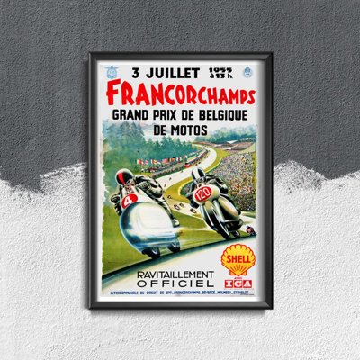 Retro plakát Francorchamps Grand Prix de Belgique