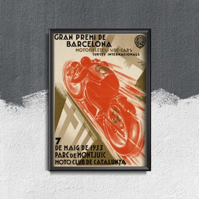 Retro plakát Gran Premi de Barcelona Spanyolország