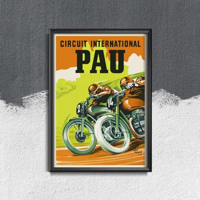 Retro poszterek Nemzetközi motorkerékpár Circru Pau
