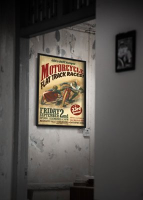 Retro poszterek Lapos pálya motorkerékpár verseny