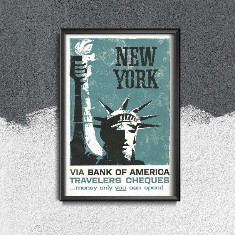Fali poszter New York-i bank hirdetési nyomtatás s