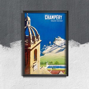 Retro poszterek Svájc Champery