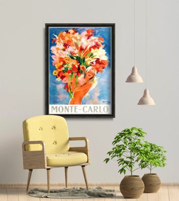 Retro poszterek Gyönyörű Monte Carlo Monaco