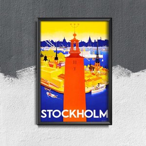 Retro poszterek Svédország Stockholm