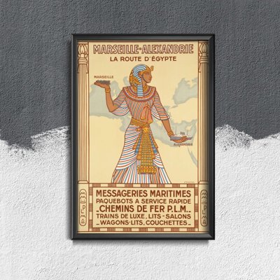Retro poszterek Egyiptom Marseille Alexandrie