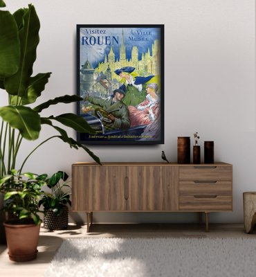 Retro poszterek Látogasson el Rouen Franciaországba