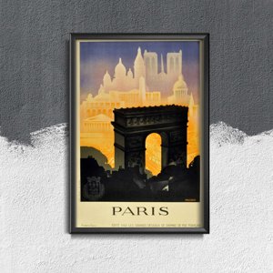 Retro plakát Párizs, Franciaország