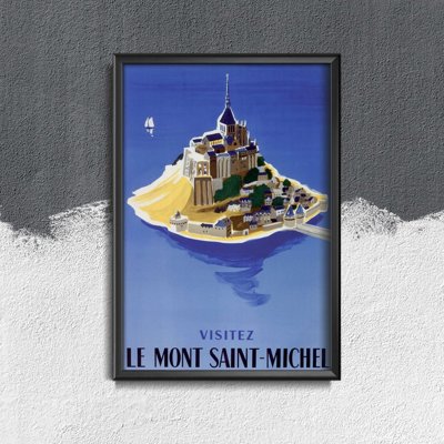 Retro plakát Mont Saint Michel francia