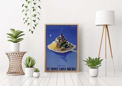 Retro plakát Mont Saint Michel francia