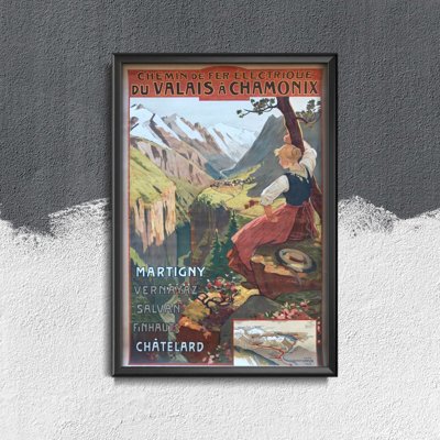 Retro plakát Chamonix francia