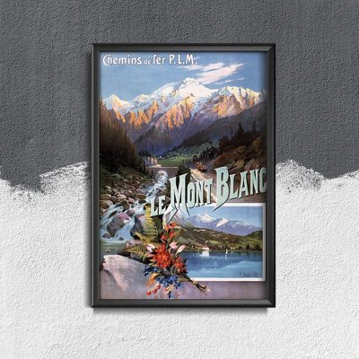 Retro plakát Mont Blanc francia