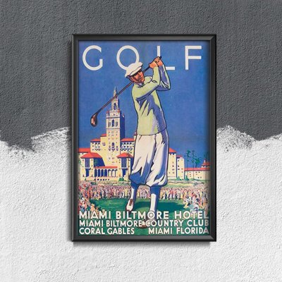 Retro plakát Miami Golf