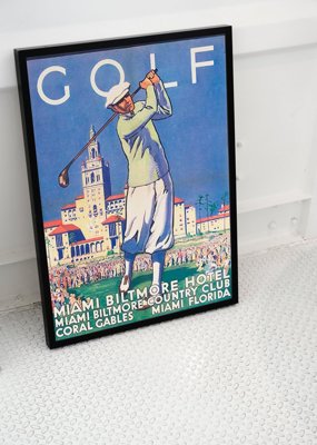 Retro plakát Miami Golf